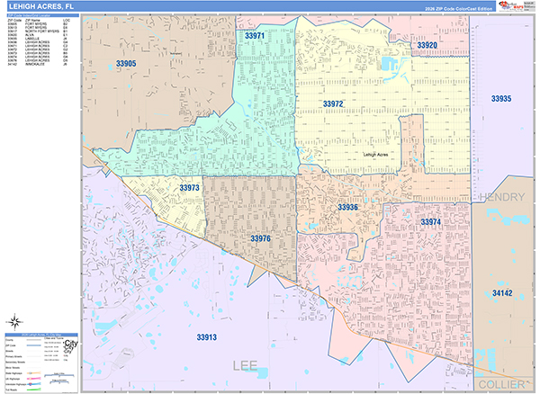 Lehigh Acres, FL Zip Code Map